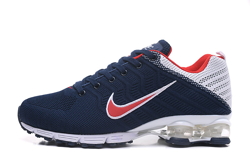 Nike Air Shox Flyknit Sea Blue Silver Red Shoes